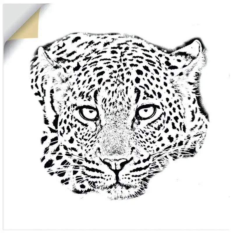 Super-Preis Leopardenkopf in Schwarz / Weiss U5DQ