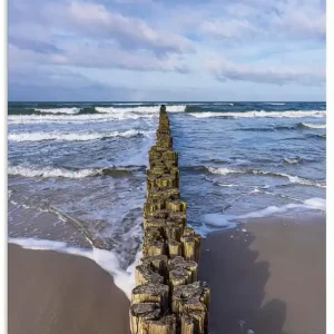 Buhnen an Ostseeküste bei Graal Müritz U4PS Wandbild Aktuell