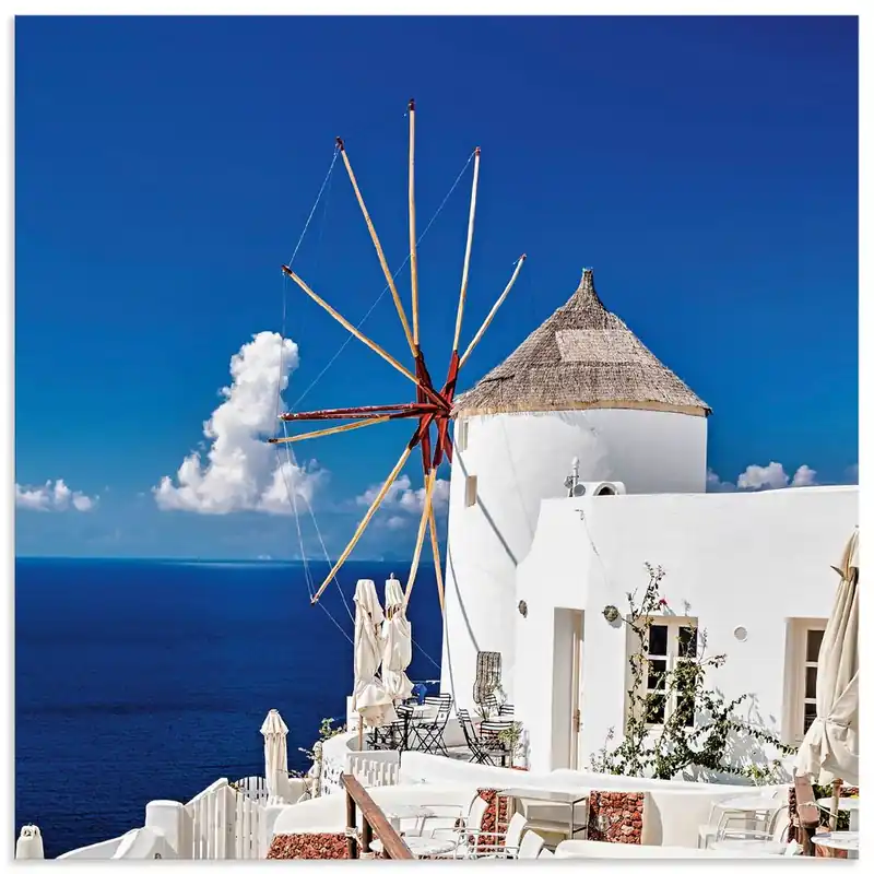 Aktuell Windmuehle in Oia - Griechenland U4NI Wandbild