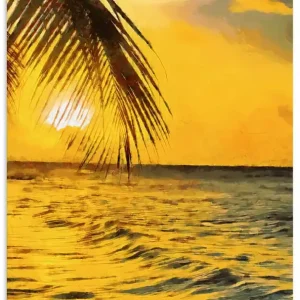 Sonnenuntergang in den Tropen IV U4JP Wandbild Meistverkauft