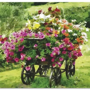 Saisonangebot Kutsche mit Blumen U2BY Wandbild