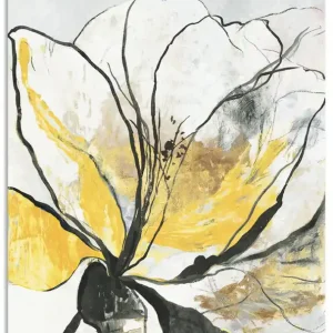 Rabatt Umrissenes Blumenmuster I gelbe Version U2RP Wandbild