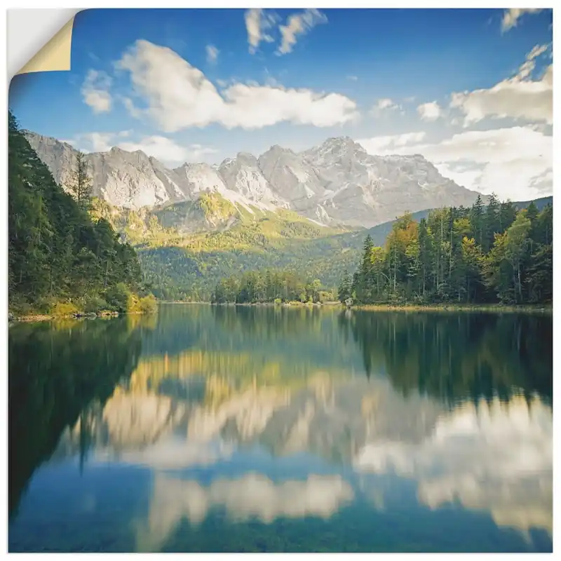 Zugspitze mit Eibsee U1YU Wandbild Schnäppchen