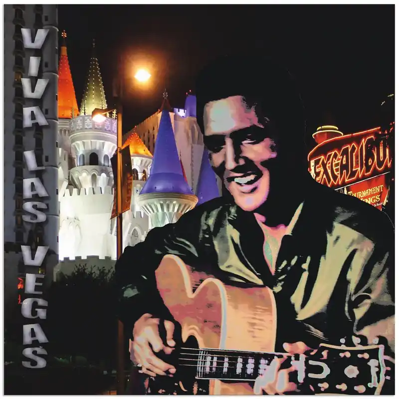 Echt Elvis Presley Q4AF Wandbild