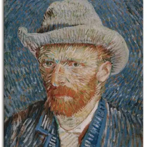 Selbstbildnis mit grauem Filzhut. 1887 B6HJ Wandbild Billig