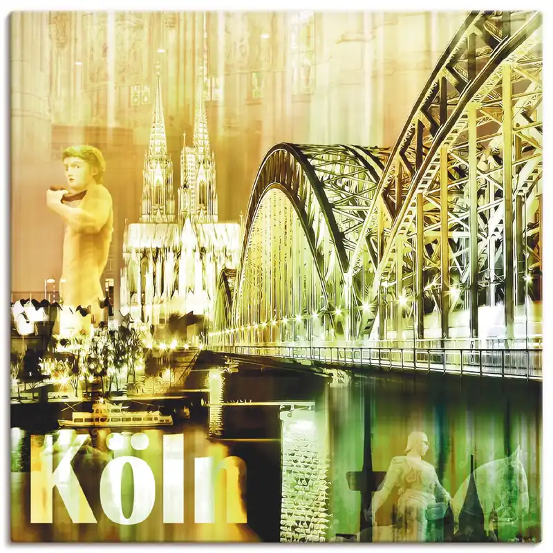 Top-Seller Köln Skyline Abstrakte Collage II Q4CF Wandbild