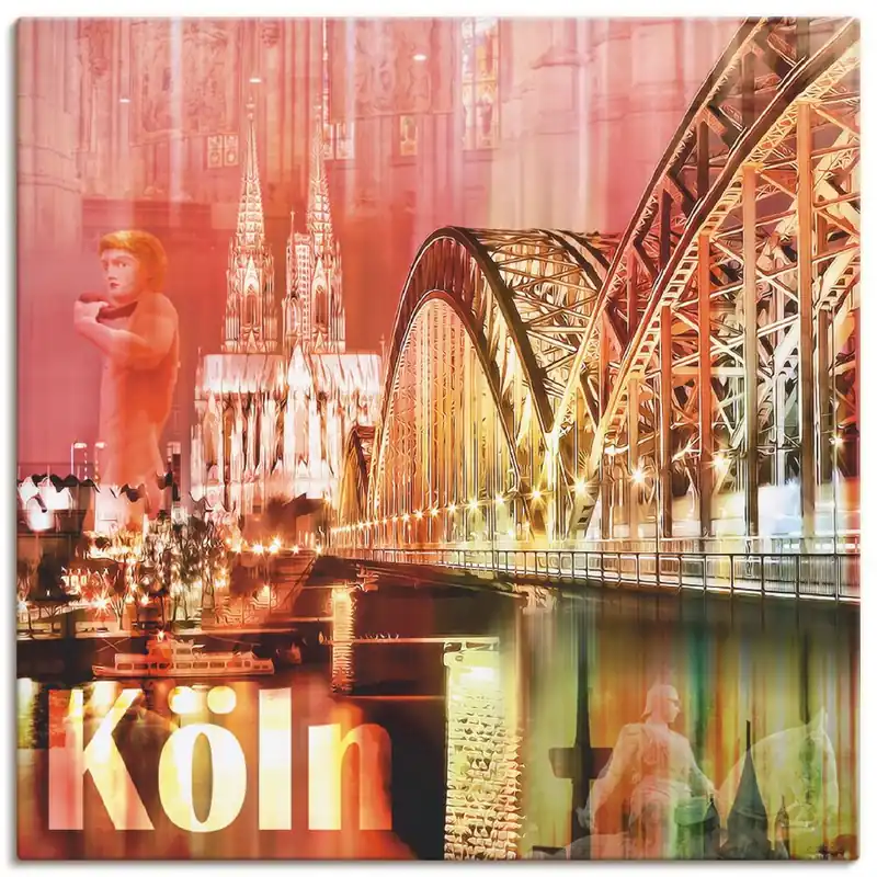 Sonderangebot Köln Skyline Abstrakte Collage I Q4CE Wandbild