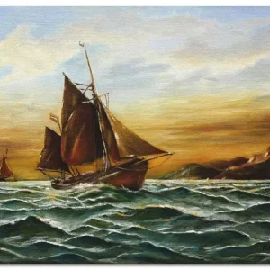 Segelschiff auf See - maritime Malerei T0EP Wandbild Abverkauf