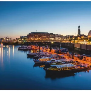 Hamburg Hafen Panorama mit Michel S8PN Wandbild Top-Seller