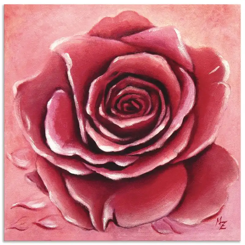 Rote Rose handgemalt T2GR Wandbild Günstig