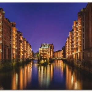 Zertifiziert Hamburg Speicherstadt bei Nacht T9RQ Wandbild