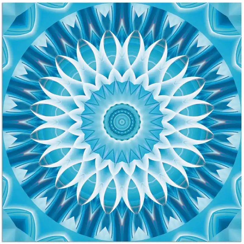 Echt Mandala blau Blüte T1AH Wandbild