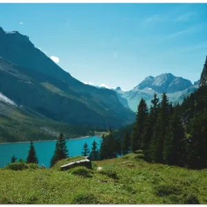 Blick auf den Oeschinensee T0PK Wandbild Kostenloser Versand