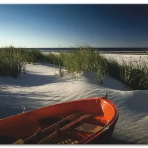 Sofort Bestellen Rotes Boot am Strand... S5NK Wandbild