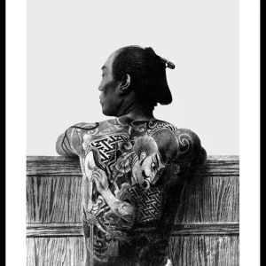 Man With Tattoo By Kusakabe Kimbei Poster Highlight
