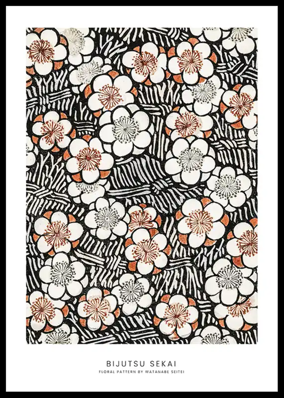 Sichere Zahlung Floral Pattern By Watanabe Seitei Poster