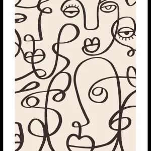 Begrenztes Angebot Line Art Faces Poster