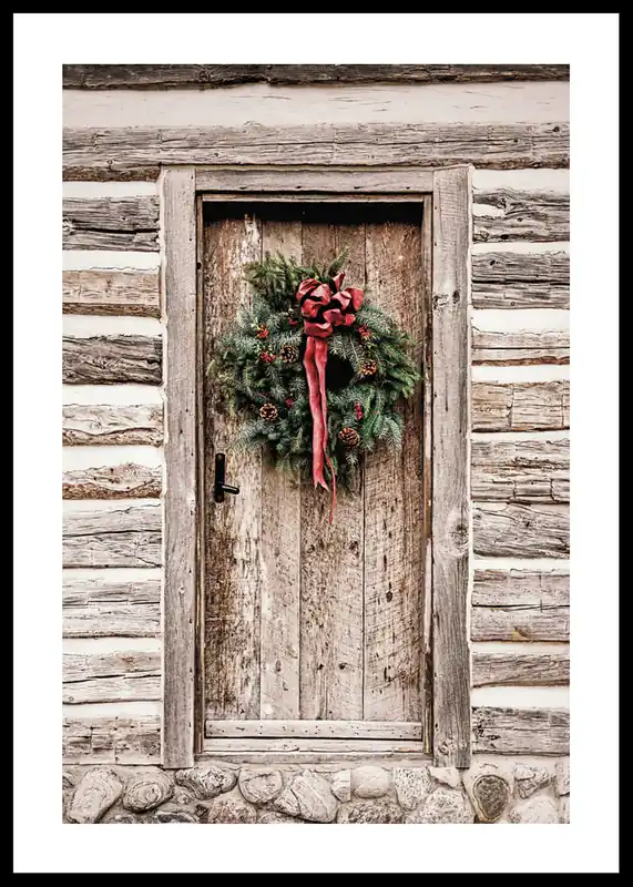 Geprüft Christmas Wreath On Door Poster