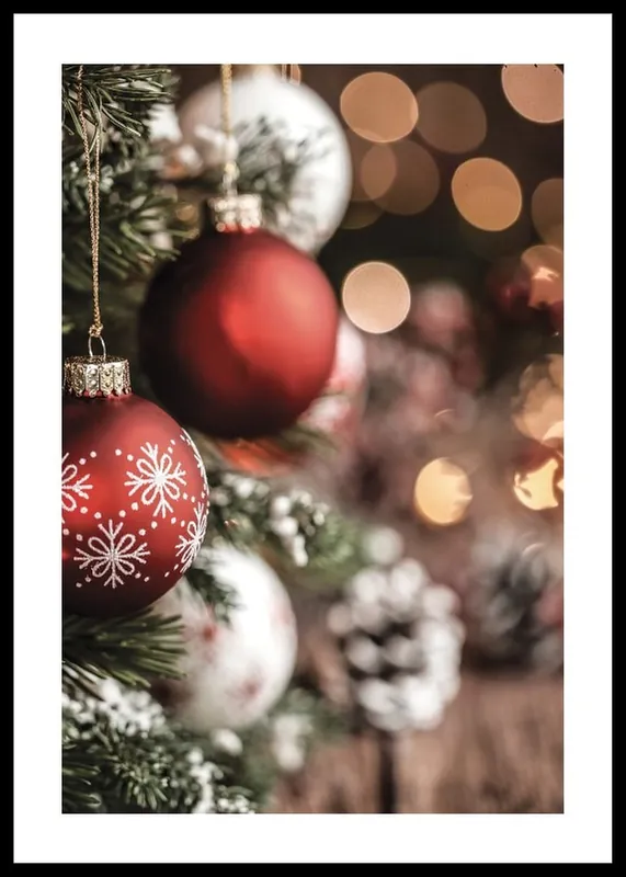 Garantierte Lieferung Red Christmas Decorations Poster