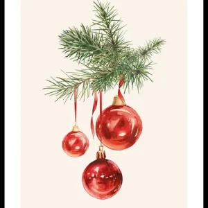 Watercolor Christmas Balls Poster Schnäppchen