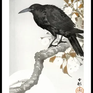 Geprüft Crow And Full Moon By Ohara Koson Poster