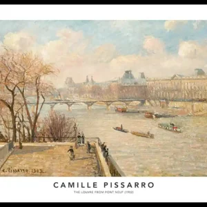 Pissarro Louvre From Pont Neuf Poster Nur Heute