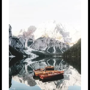 Rowing Boats In Lake Braies Poster Neu Im Sortiment