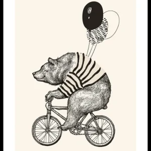 Bear On Bicycle Poster Aktuell
