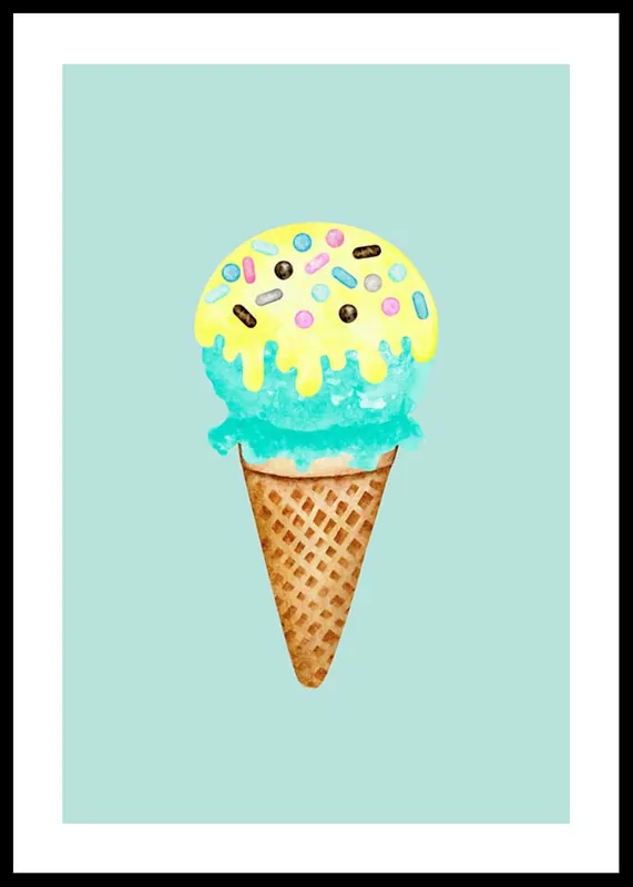 Super-Preis Ice Cream In Blue Poster