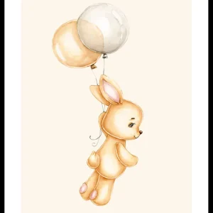 Nur Für Kurze Zeit Bunny With Balloons Poster