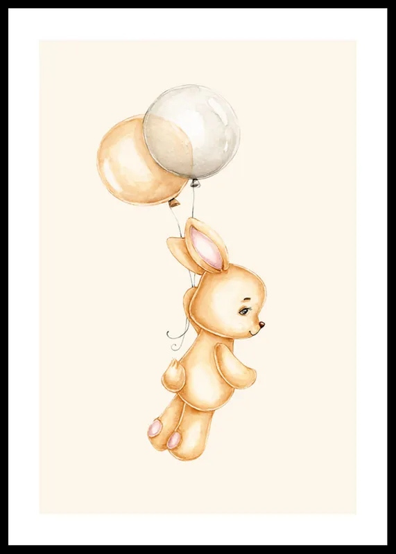 Nur Für Kurze Zeit Bunny With Balloons Poster