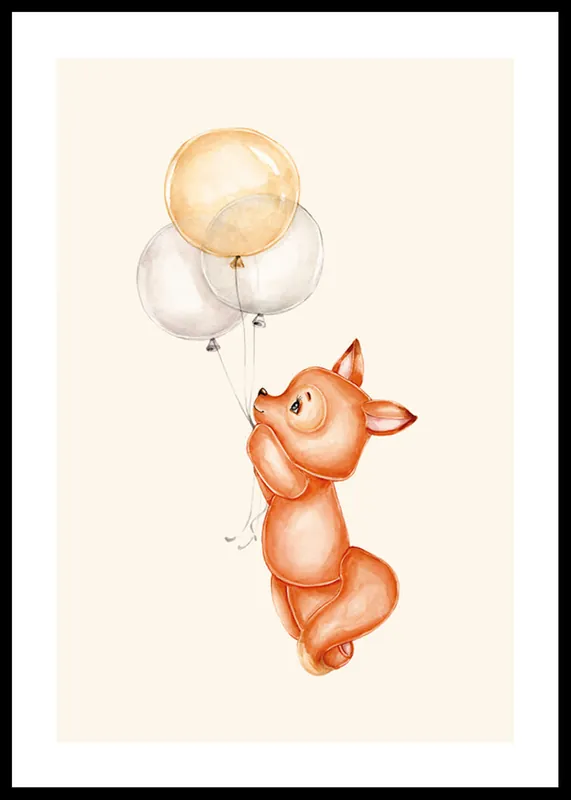 Geprüft Fox With Balloons Poster