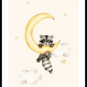 Expressversand Raccoon And Moon Poster