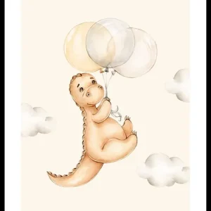 Preiswert Dino With Balloons Poster