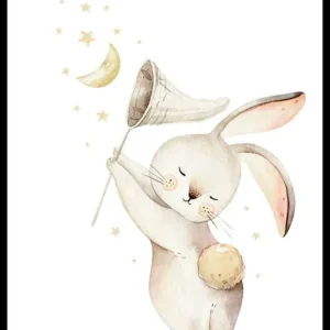 Bunny Catching Stars Poster Saisonangebot