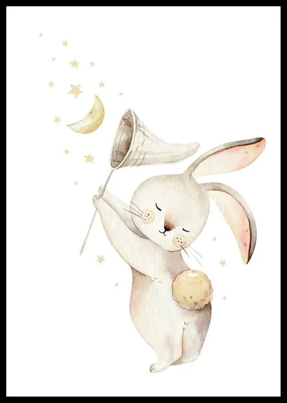 Bunny Catching Stars Poster Saisonangebot