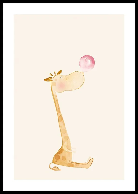 Highlight Bubblegum Kids Giraffe Poster