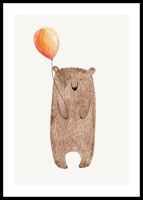 Bear With Balloon Poster Direkt Vom Hersteller
