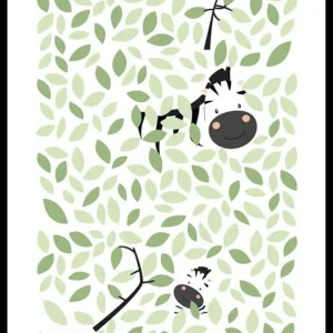 Hiding Zebra Poster Sale