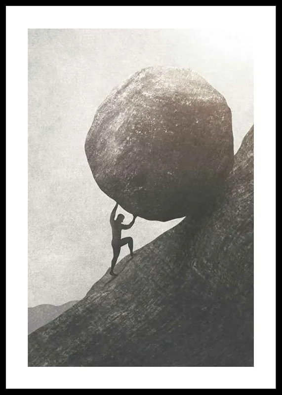 Direkt Vom Hersteller Pushing Uphill Poster
