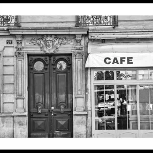 Cafe In Paris B&W Poster Must-Have