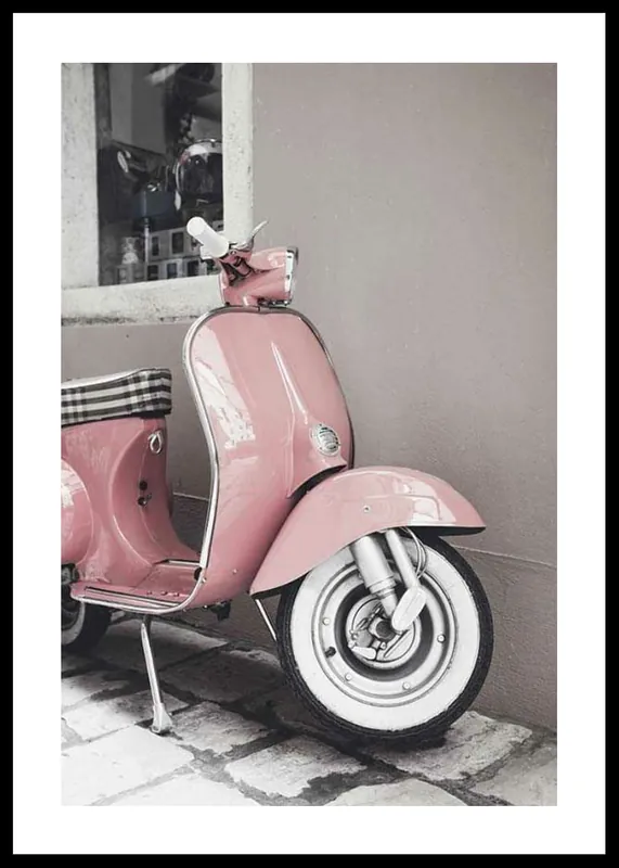 Pink Old Vespa Poster Direkt Vom Hersteller