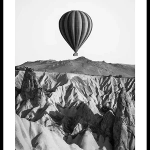 Hot Air Balloon B&W Poster Neue Ware