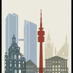 Munich Landmarks Poster Sofort Bestellen