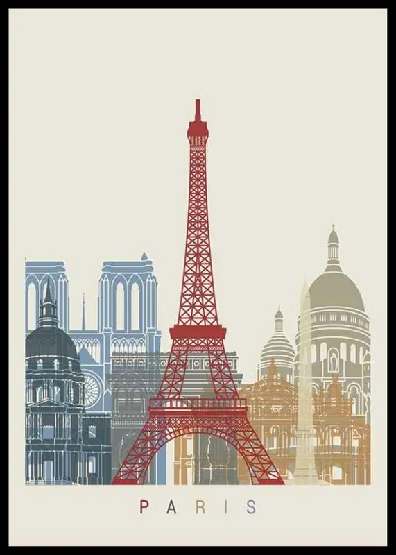 Top-Seller Paris Landmarks Poster