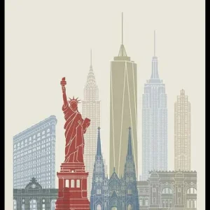 Nur Heute New York Landmarks Poster