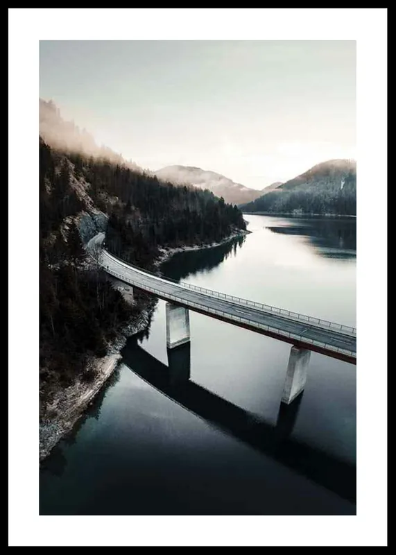 Nur Heute Bridge Over Lake Poster
