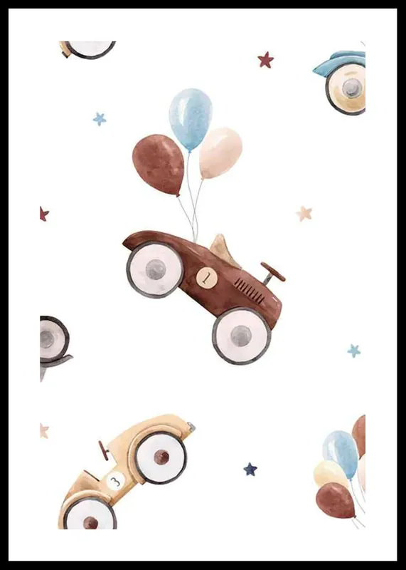 Versand Am Gleichen Tag Cars And Balloons Poster