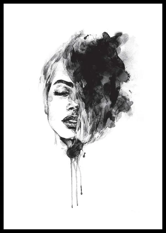 Aktuell Watercolor Face No2 Poster