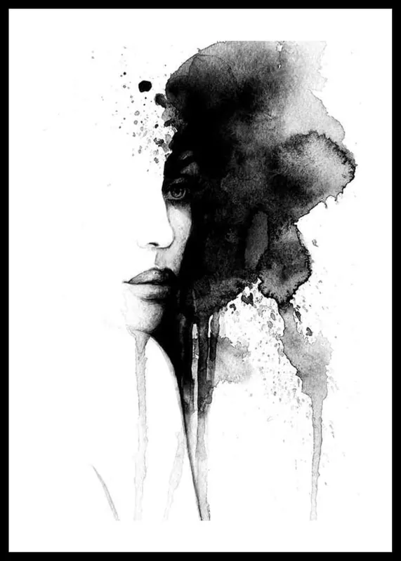 Nur Heute Watercolor Face No1 Poster